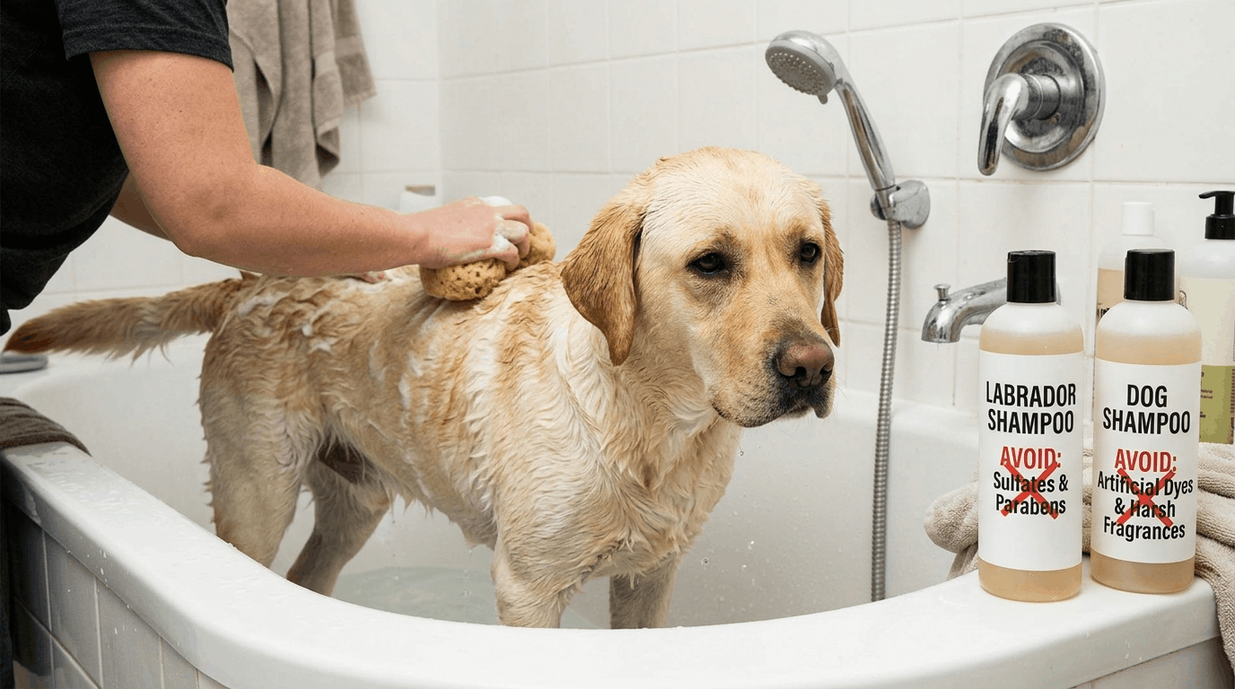 Harmful shampoo ingredients to avoid for labrador dog grooming