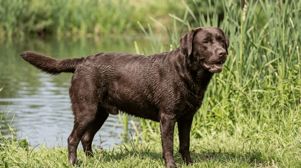 Natural oils for healthy labrador coat care and grooming.