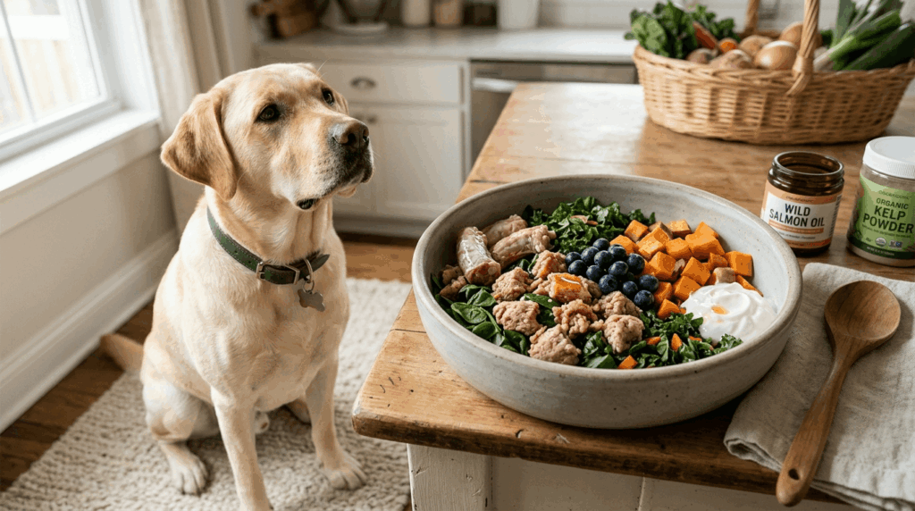 Whole food natural nutrition and diet for labrador health