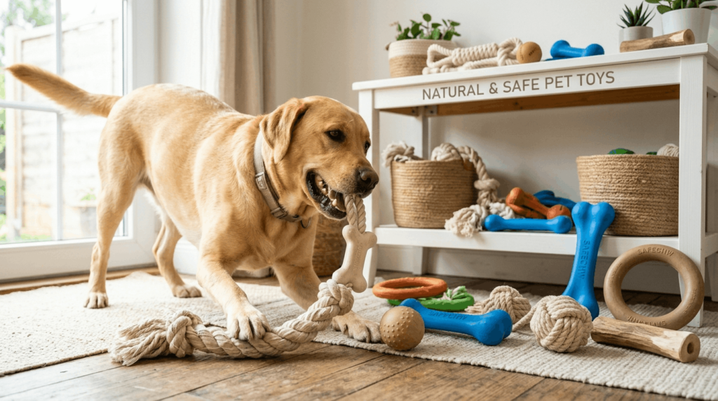 Non-toxic Labrador toys featuring safe eco-friendly dog toys made from natural materials and BPA-free components.